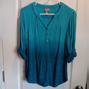 Chico's Turquoise Ombre Blouse